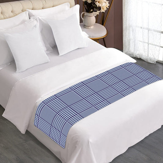 Blue Prince of Wales Check Print Bed Runner