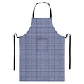 Blue Prince of Wales Check Print Bib Apron With Pocket