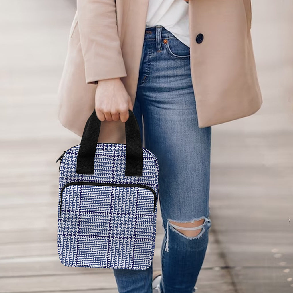 Blue Prince of Wales Check Print Bible Tote Bag
