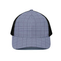 Blue Prince of Wales Check Print Black Mesh Trucker Hat