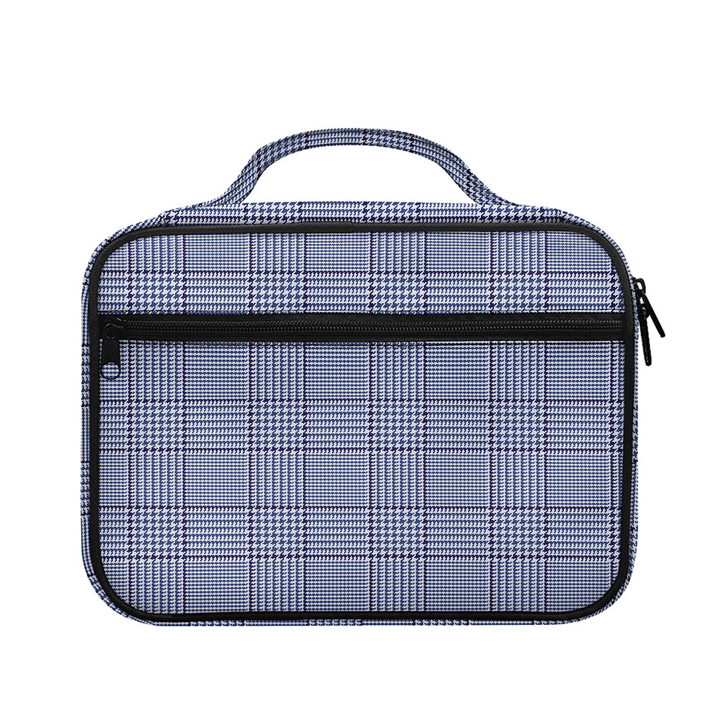 Blue Prince of Wales Check Print Briefcase Bible Bag
