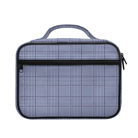 Blue Prince of Wales Check Print Briefcase Bible Bag
