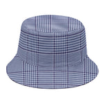 Blue Prince of Wales Check Print Bucket Hat