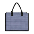 Blue Prince of Wales Check Print Canvas Tote Bag