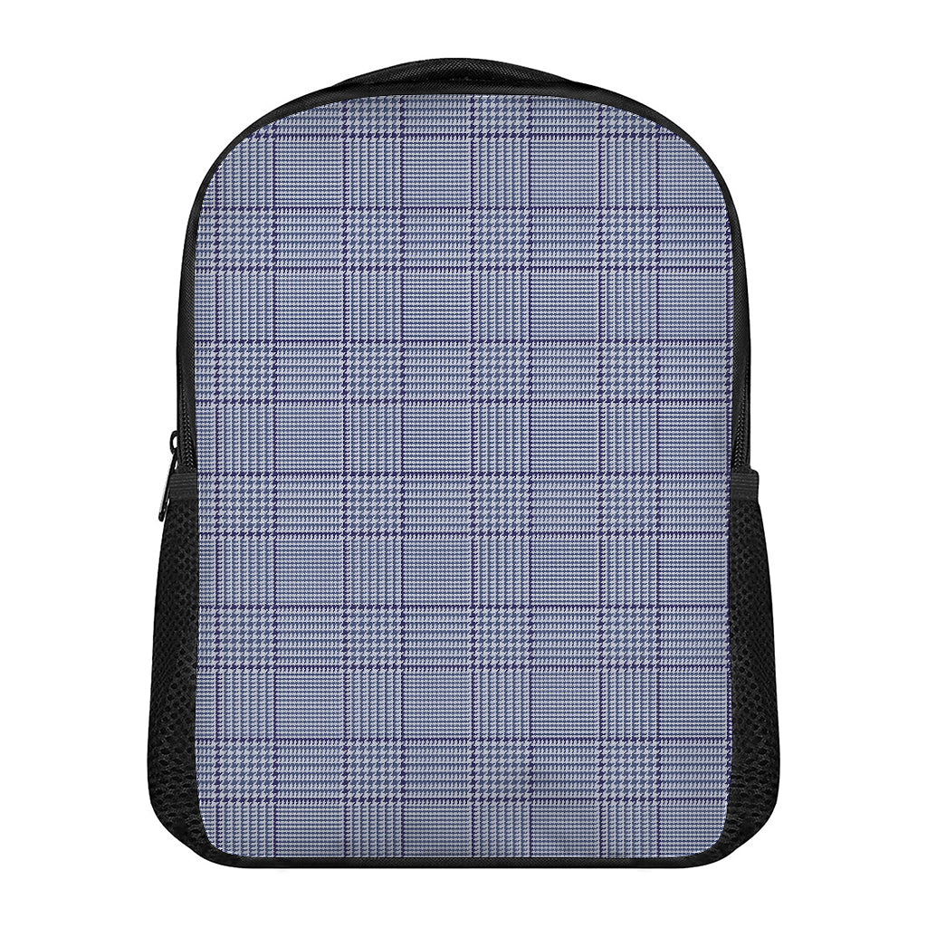 Blue Prince of Wales Check Print Casual Backpack