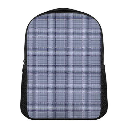 Blue Prince of Wales Check Print Casual Backpack