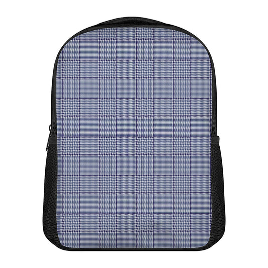 Blue Prince of Wales Check Print Casual Backpack