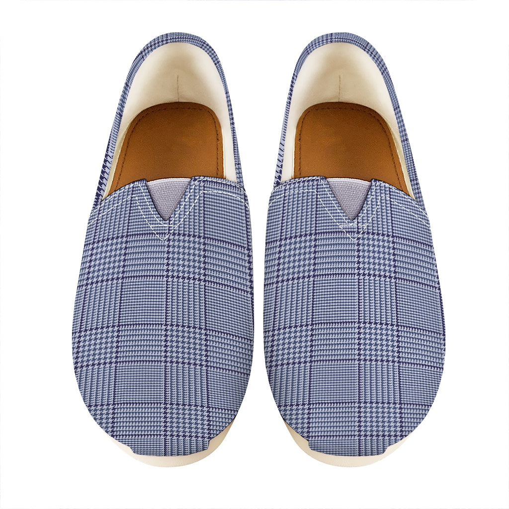 Blue Prince of Wales Check Print Casual Shoes