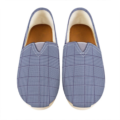 Blue Prince of Wales Check Print Casual Shoes