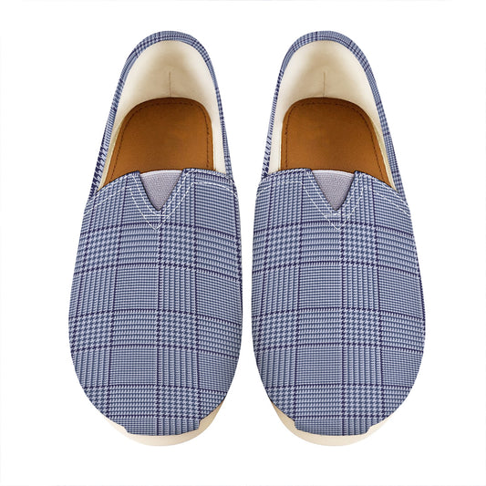 Blue Prince of Wales Check Print Casual Shoes