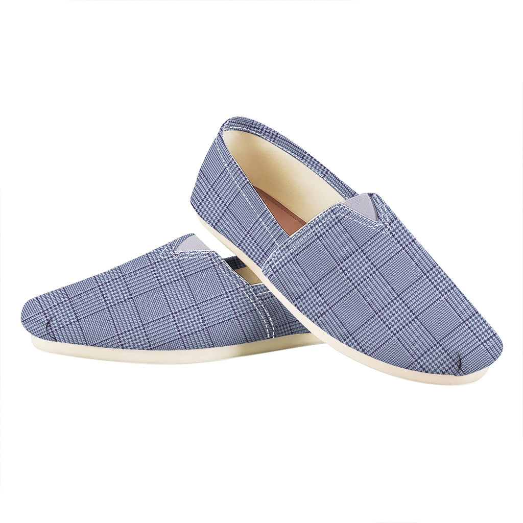 Blue Prince of Wales Check Print Casual Shoes