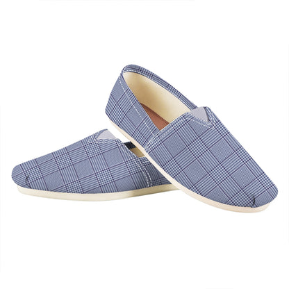 Blue Prince of Wales Check Print Casual Shoes