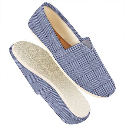 Blue Prince of Wales Check Print Casual Shoes