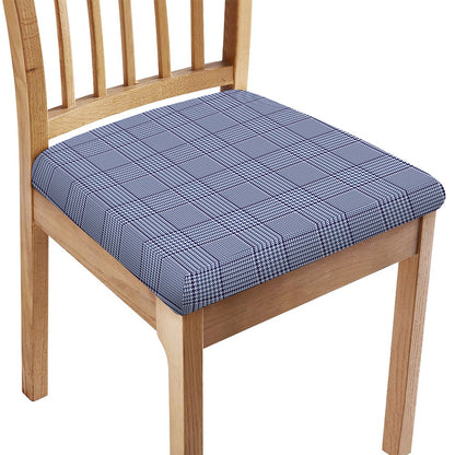 Blue Prince of Wales Check Print Chair Cushion Cover