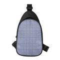 Blue Prince of Wales Check Print Sling Bag
