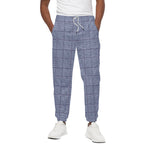 Blue Prince of Wales Check Print Cotton Pants