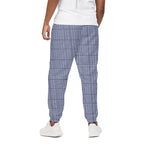 Blue Prince of Wales Check Print Cotton Pants