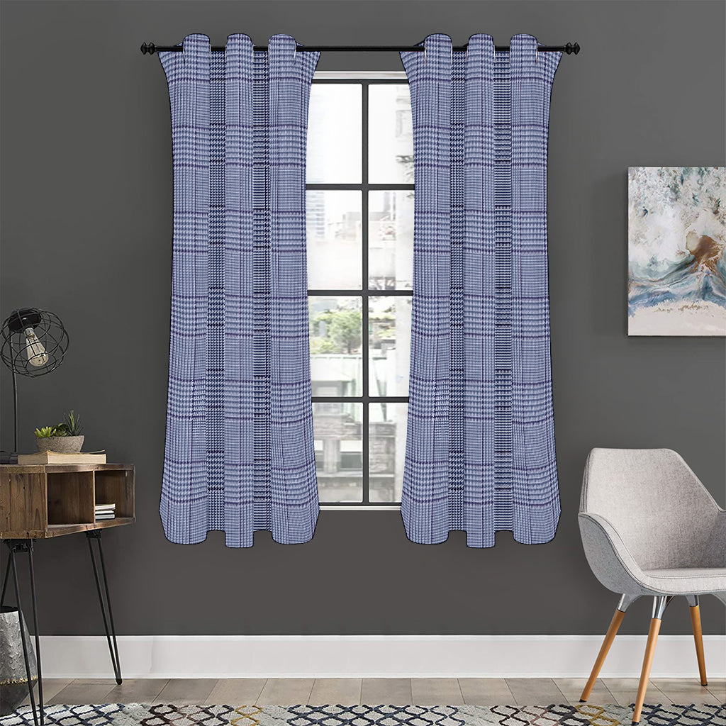 Blue Prince of Wales Check Print Curtain