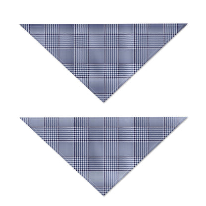 Blue Prince of Wales Check Print Dog Bandana