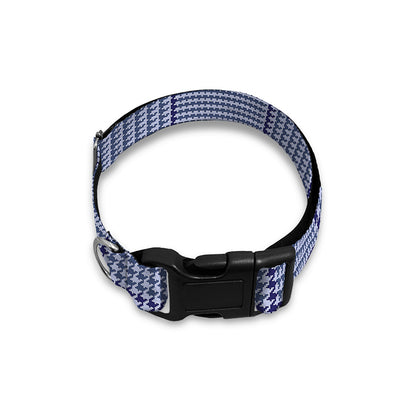 Blue Prince of Wales Check Print Dog Collar