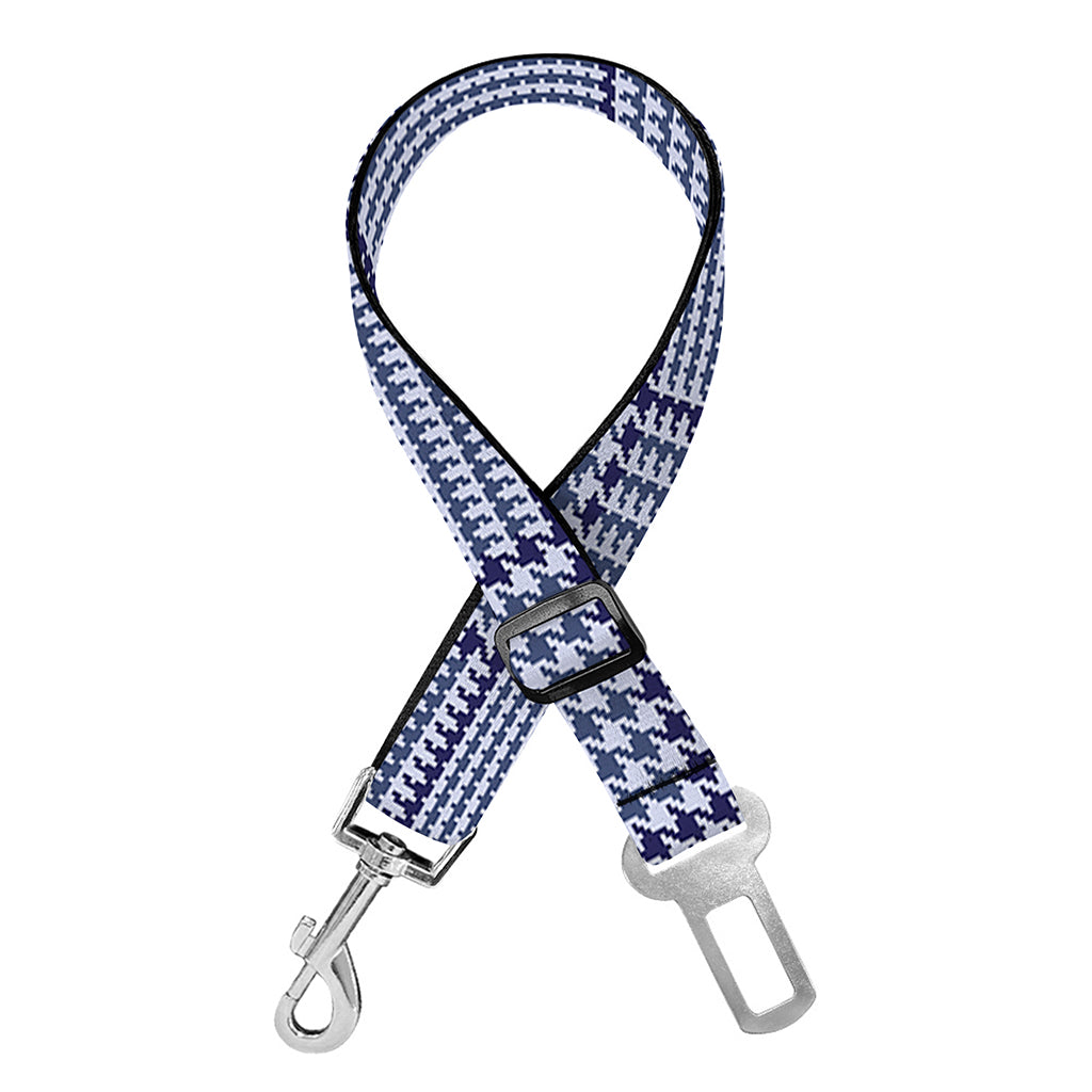 Blue Prince of Wales Check Print Dog Seat Belt