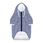Blue Prince of Wales Check Print Dog Zip Up Hoodie