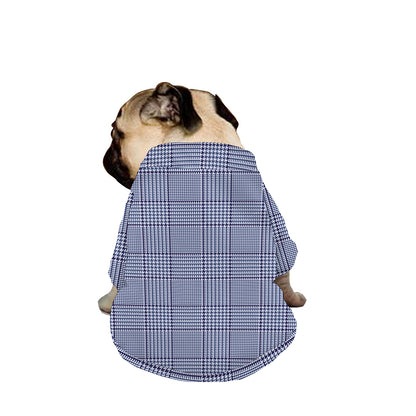 Blue Prince of Wales Check Print Dog Zip Up Jacket