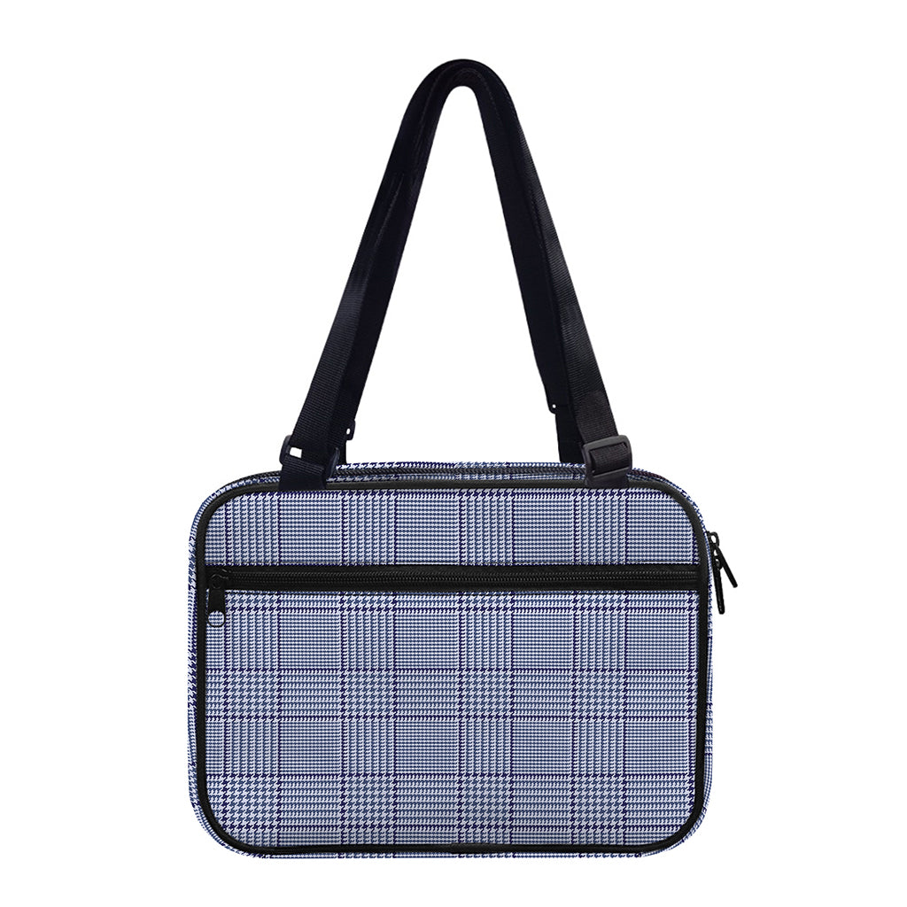 Blue Prince of Wales Check Print Double Strap Bible Bag
