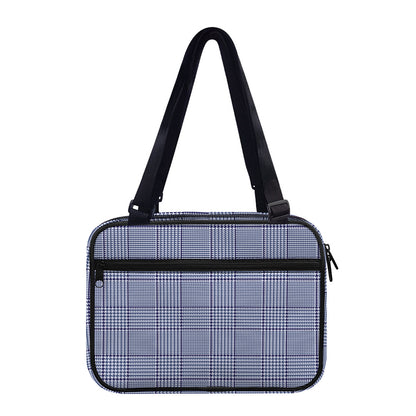 Blue Prince of Wales Check Print Double Strap Bible Bag