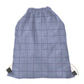 Blue Prince of Wales Check Print Drawstring Bag
