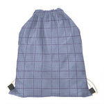 Blue Prince of Wales Check Print Drawstring Bag
