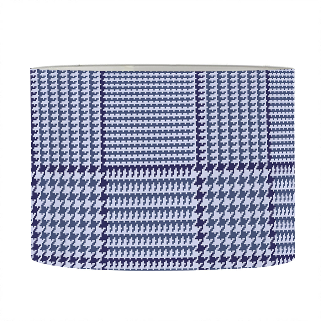 Blue Prince of Wales Check Print Drum Lamp Shade