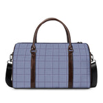 Blue Prince of Wales Check Print Duffle Bag