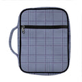 Blue Prince of Wales Check Print Front Pocket Bible Bag