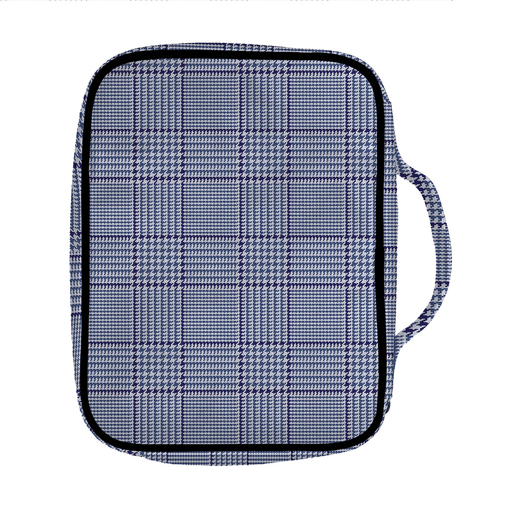 Blue Prince of Wales Check Print Front Pocket Bible Bag