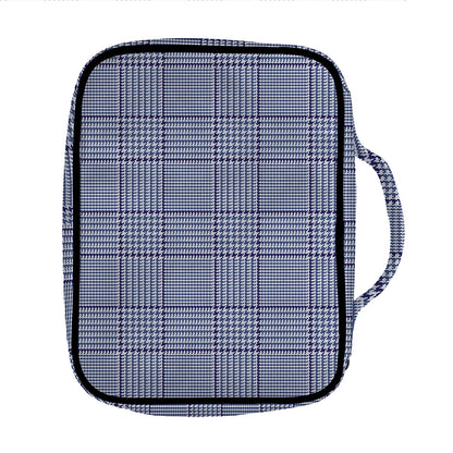 Blue Prince of Wales Check Print Front Pocket Bible Bag