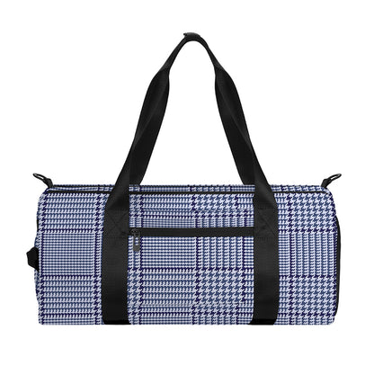 Blue Prince of Wales Check Print Gym Bag
