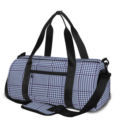 Blue Prince of Wales Check Print Gym Bag