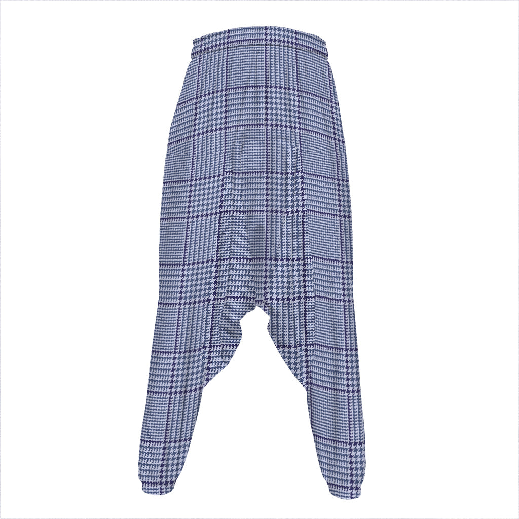 Blue Prince of Wales Check Print Hammer Pants