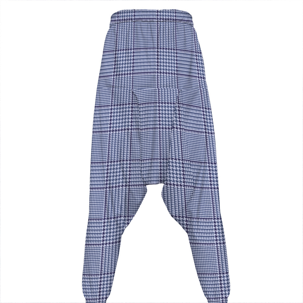 Blue Prince of Wales Check Print Hammer Pants