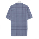 Blue Prince of Wales Check Print Hawaiian Shirt