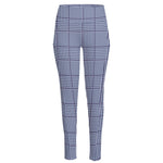 Blue Prince of Wales Check Print High-Waisted Pocket Leggings
