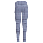 Blue Prince of Wales Check Print High-Waisted Pocket Leggings
