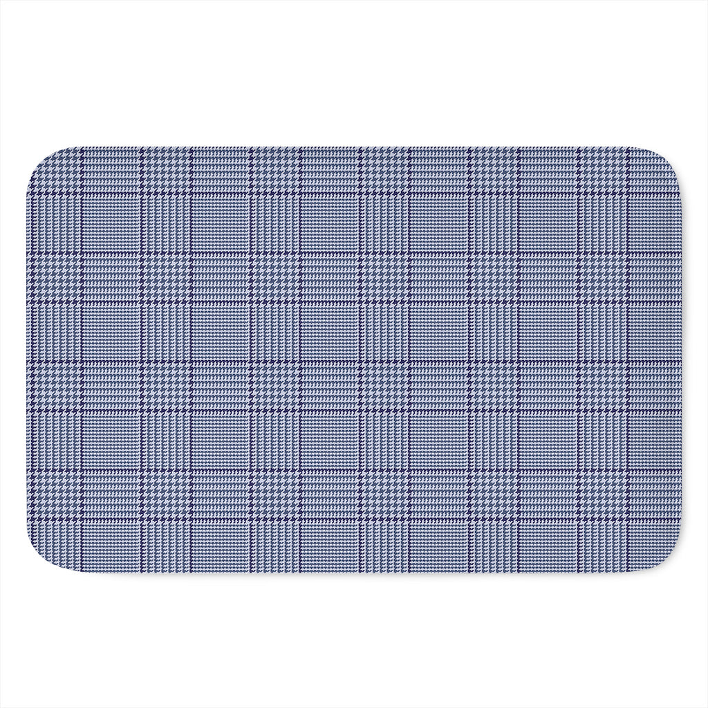 Blue Prince of Wales Check Print Indoor Door Mat