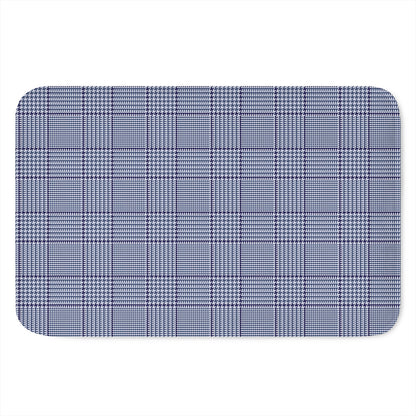 Blue Prince of Wales Check Print Indoor Door Mat