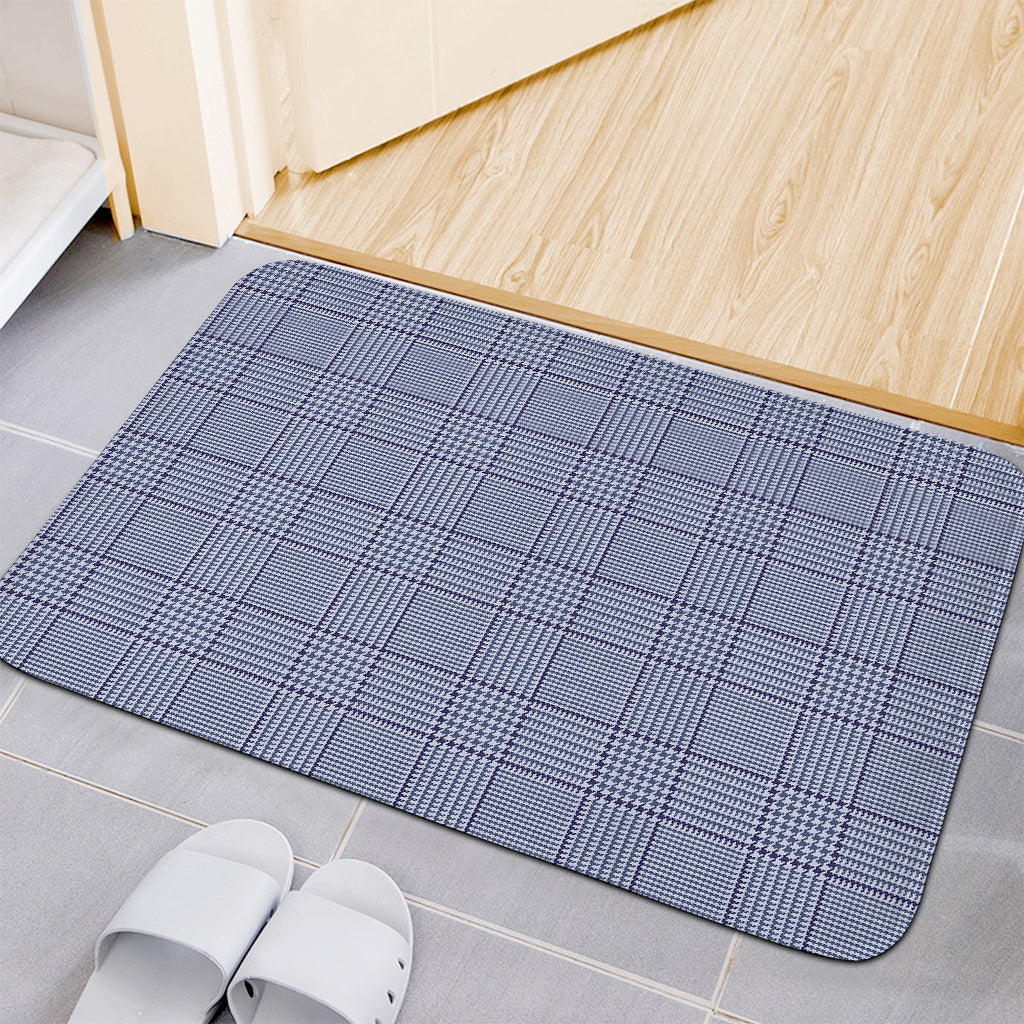 Blue Prince of Wales Check Print Indoor Door Mat