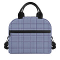 Blue Prince of Wales Check Print Insulated Lunch Bag