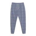 Blue Prince of Wales Check Print Jogger Pants