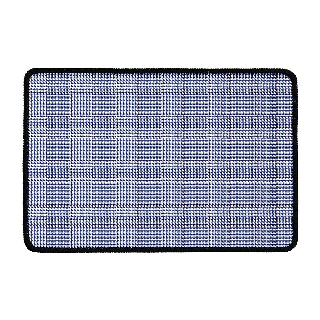 Blue Prince of Wales Check Print Kitchen Mat