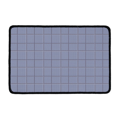 Blue Prince of Wales Check Print Kitchen Mat